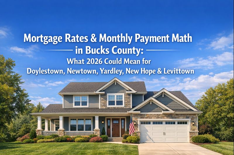 Mortgage rates and monthly payment math for Bucks County home buyers in Doylestown Newtown Yardley New Hope and Levittown
