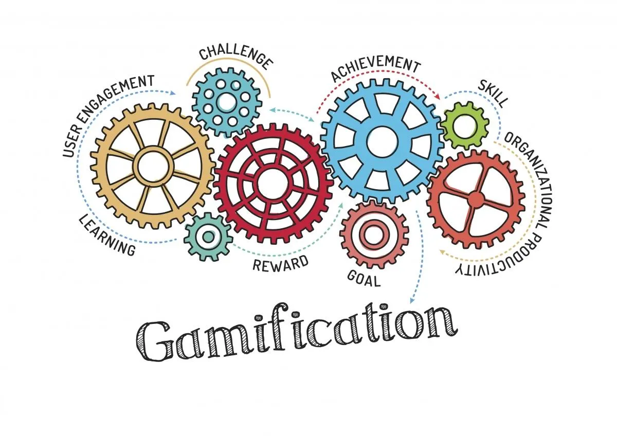 Colorful gears with Gamification underneath