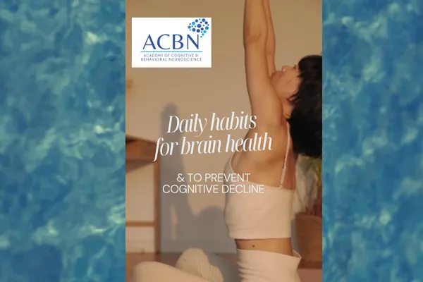 Woman practicing yoga with the text overlay of Daily Habits for Brain Health and to Prevent Cognitive Decline