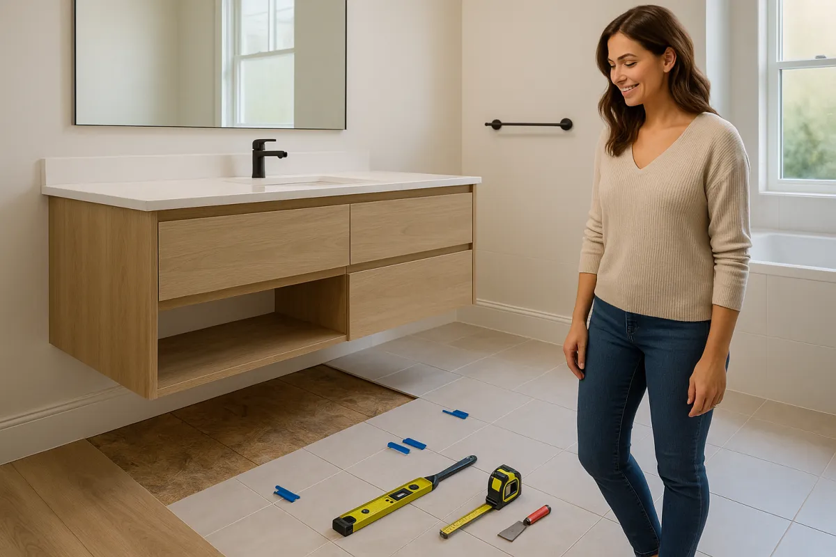 Install Vanity Over or Under Tile? Bathroom Flooring Guide