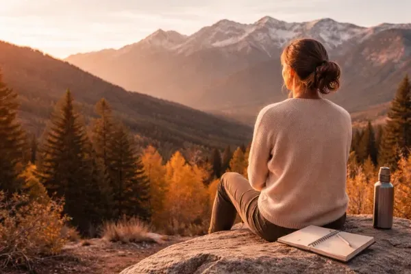 Mental health wellness and reflection in Utah outdoor setting