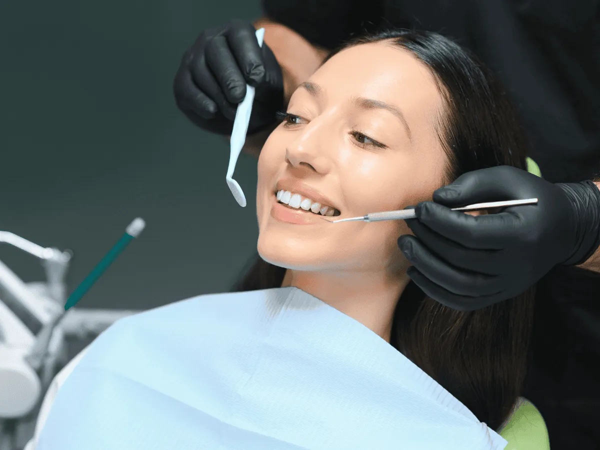 Close-up of a bright, healthy smile after cosmetic dentistry