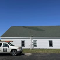 A freshly installed pitched roof