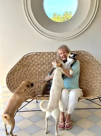 Lynn with her lovely dogs