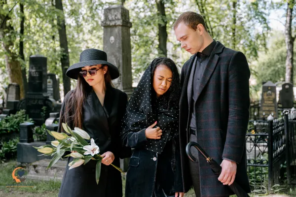 grieving family