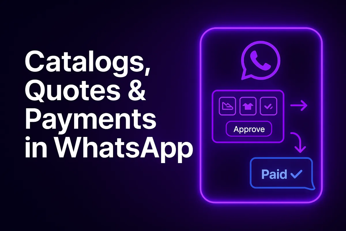 Catalogs, Quotes & Payments in WhatsApp — From product question to paid in-thread