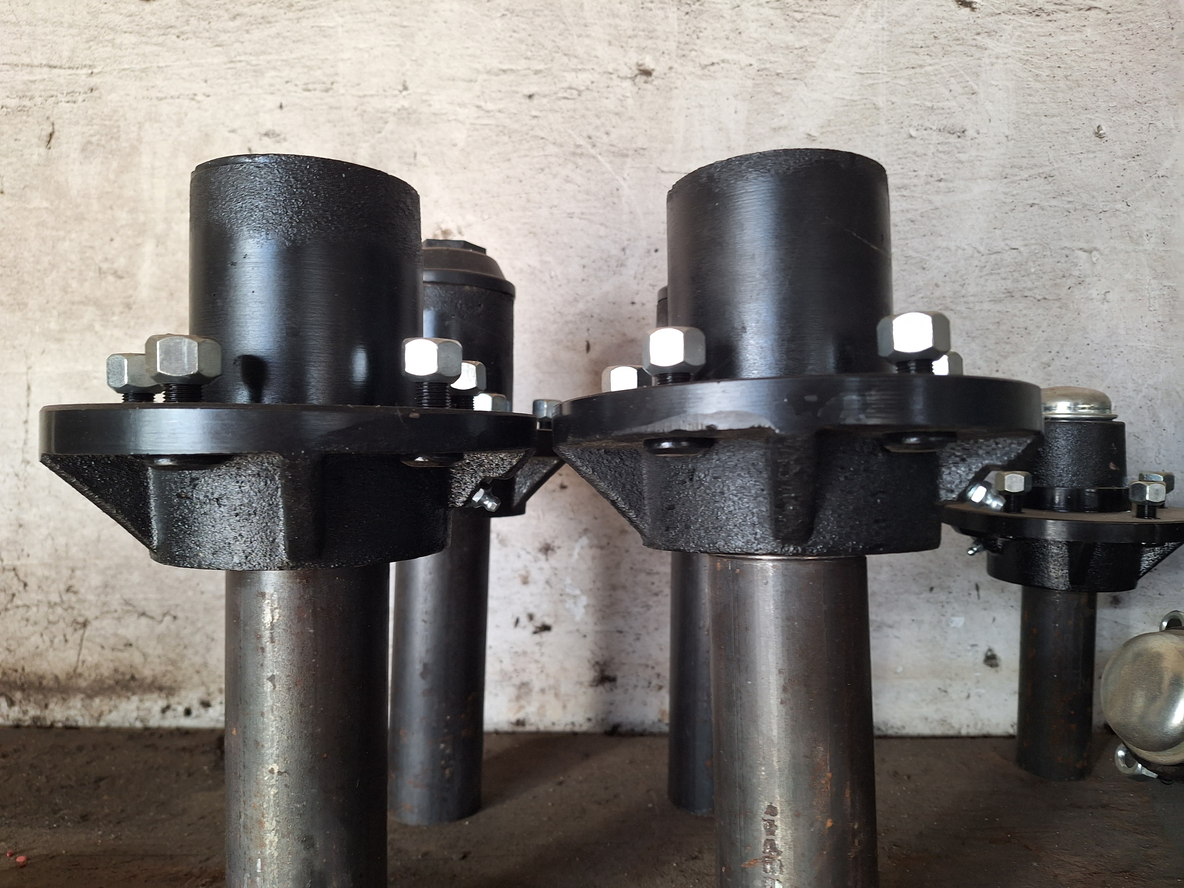 Punta de eje agrícola utilizada en rastras de disco