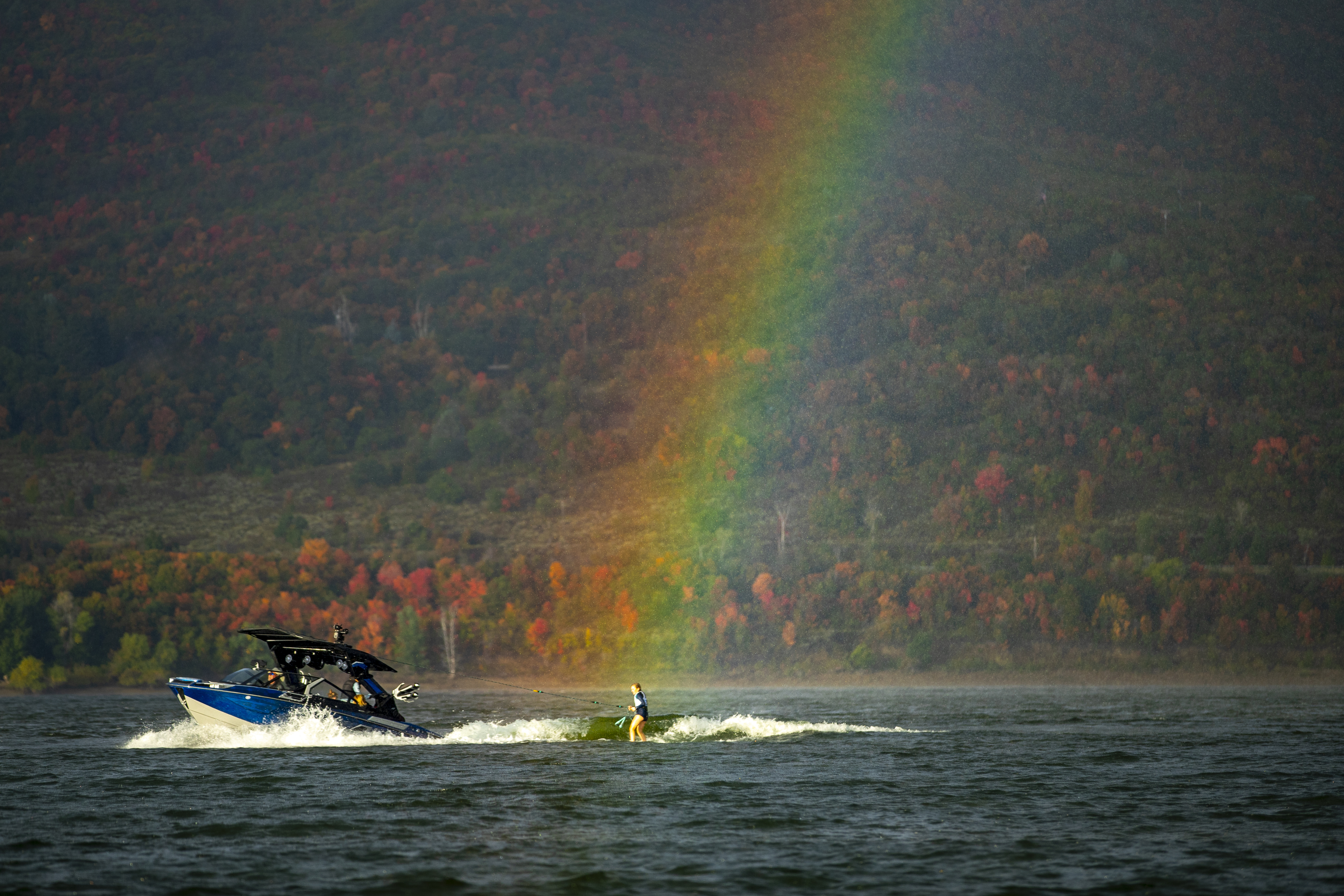 A Rainbow over a Centurion boat