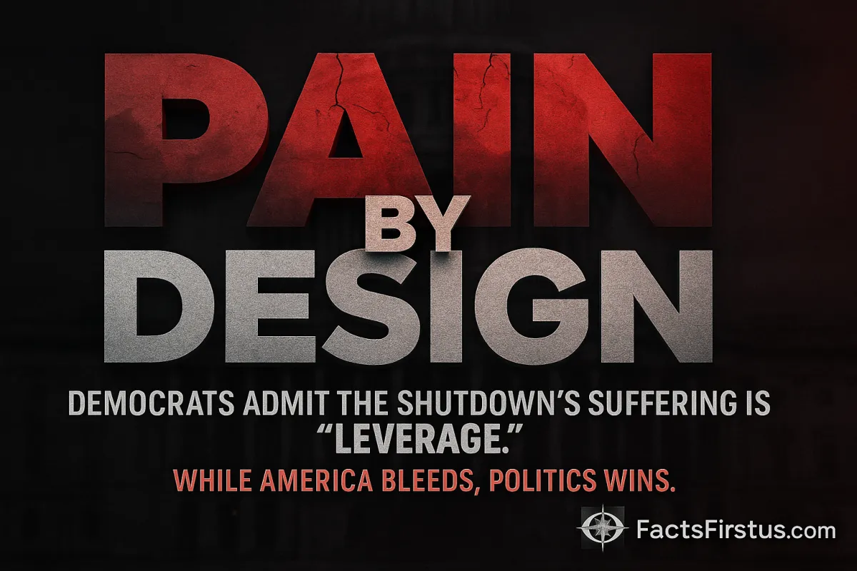 PAIN BY DESIGN: DEMOCRATS ADMIT SHUTDOWN SUFFERING IS ‘LEVERAGE