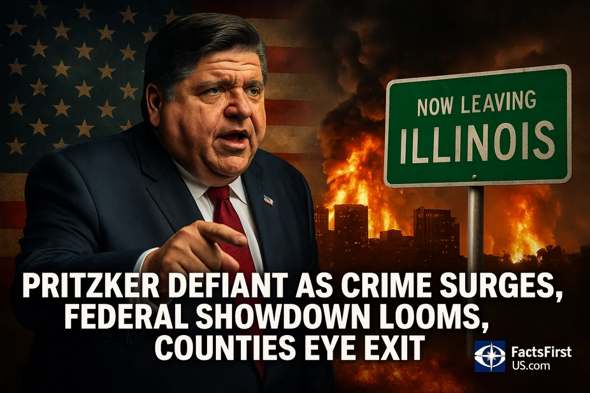 ILLINOIS IMPLODES: PRITZKER’S CRIME LIES, DOJ CLASHES, AND THE SECESSION REVOLT TEARING THE STATE APART