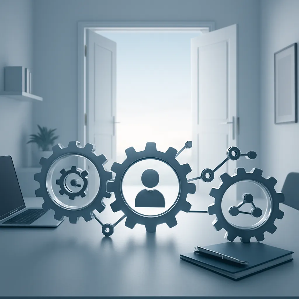 Gears and systems representing automated business operations