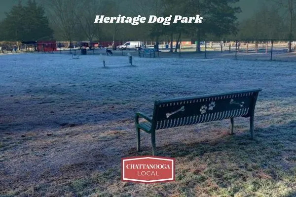 bench at heritage dog park