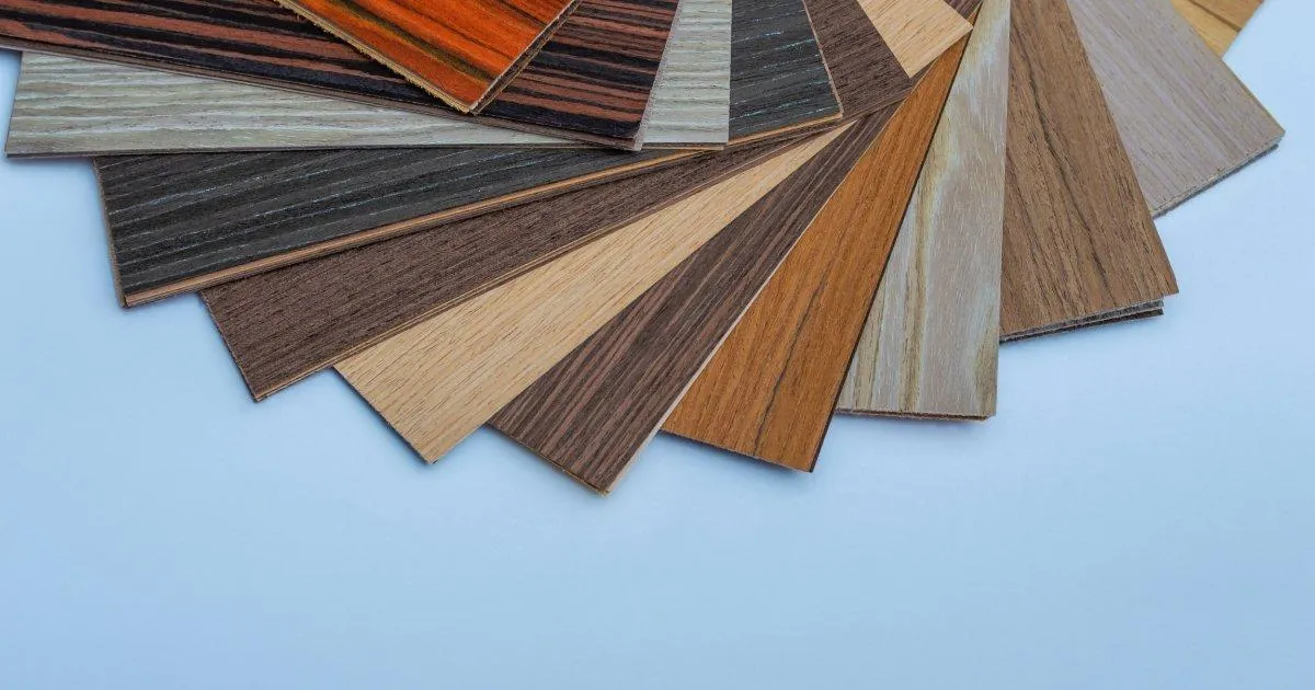 flooring sample with background blue