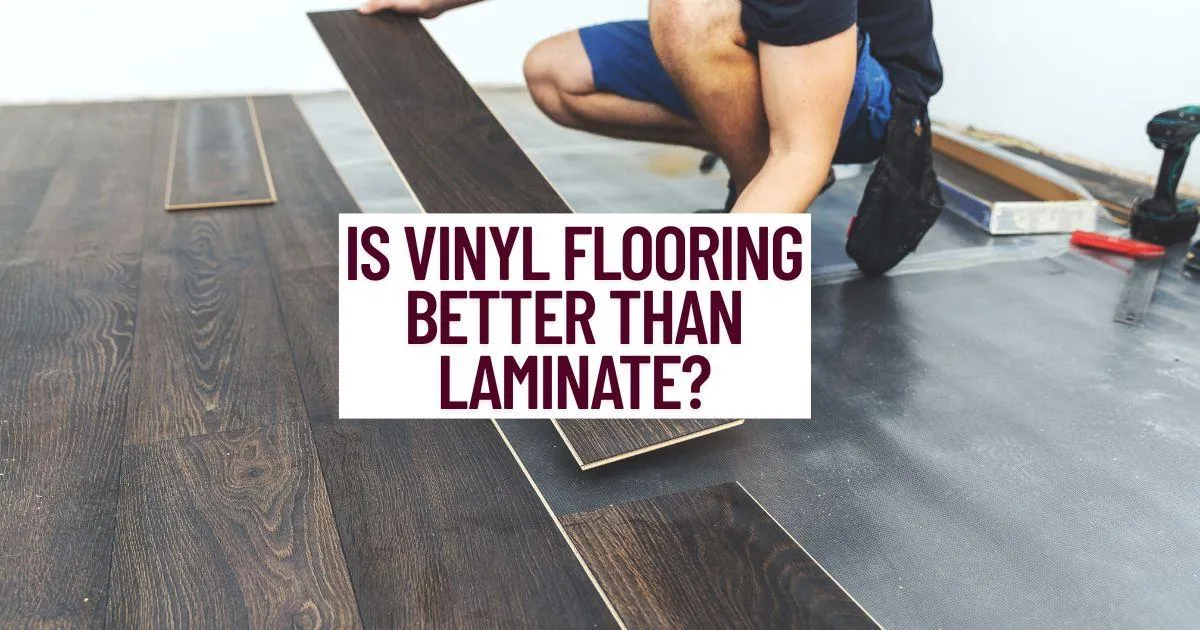 man installing vinyl with a caption Is Vinyl Flooring Better Than Laminate?