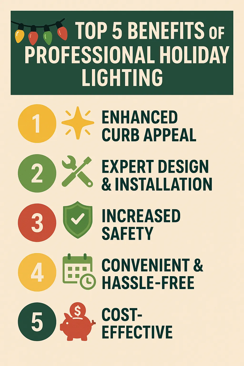 Top 5 Benefits of Professional Holiday Lighting