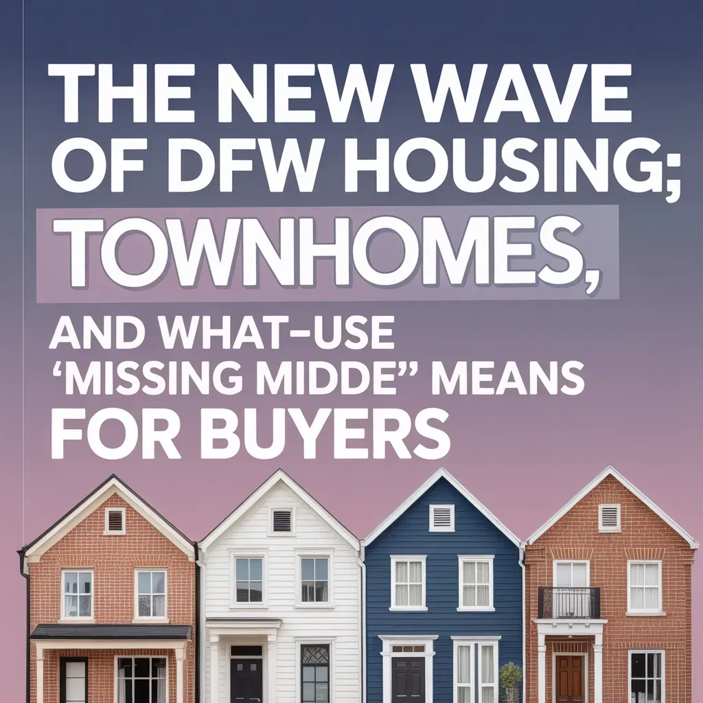 The New Wave of DFW Housing: Townhomes, Mixed-Use, and What ‘Missing Middle’ Means for Buyers