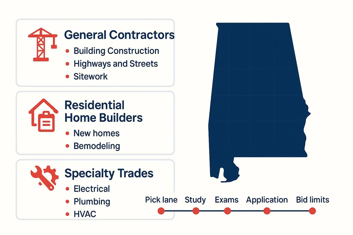 Alabama Contractor License: General, Residential, Specialty
