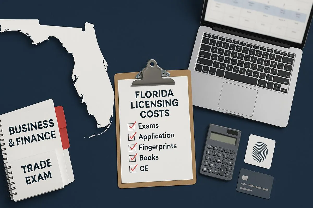 Florida Licensing Costs: Exams, Applications, Fingerprints, and Study Prep