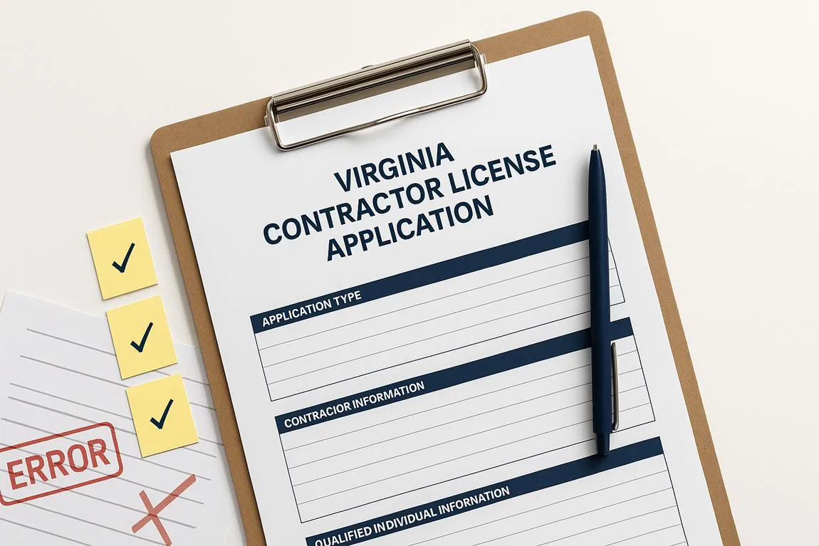 Common Mistakes on the Virginia Contractor License Application
