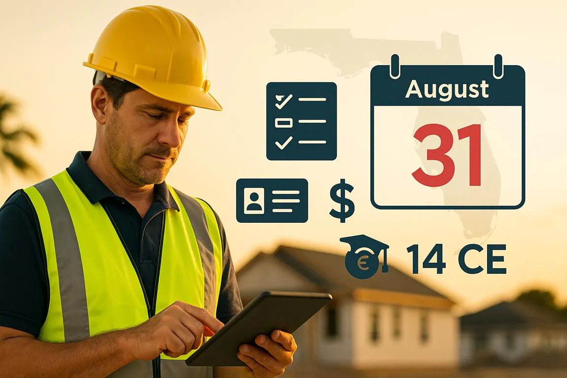 Florida Contractor License Renewal: Deadlines, Fees, and 14 CE Credits