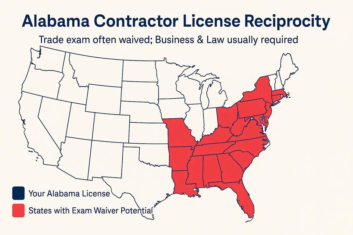 Alabama Contractor License Reciprocity: States That Accept Your License (2025 Guide)