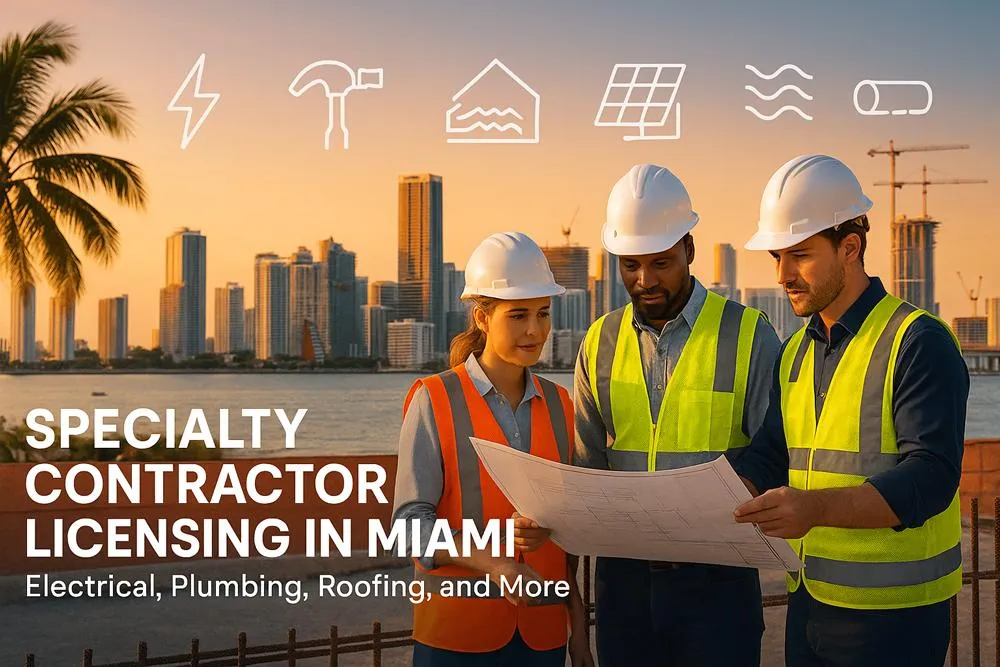 Miami Specialty Contractor Licensing Guide: Electrical, Plumbing, Roofing, HVAC, Solar