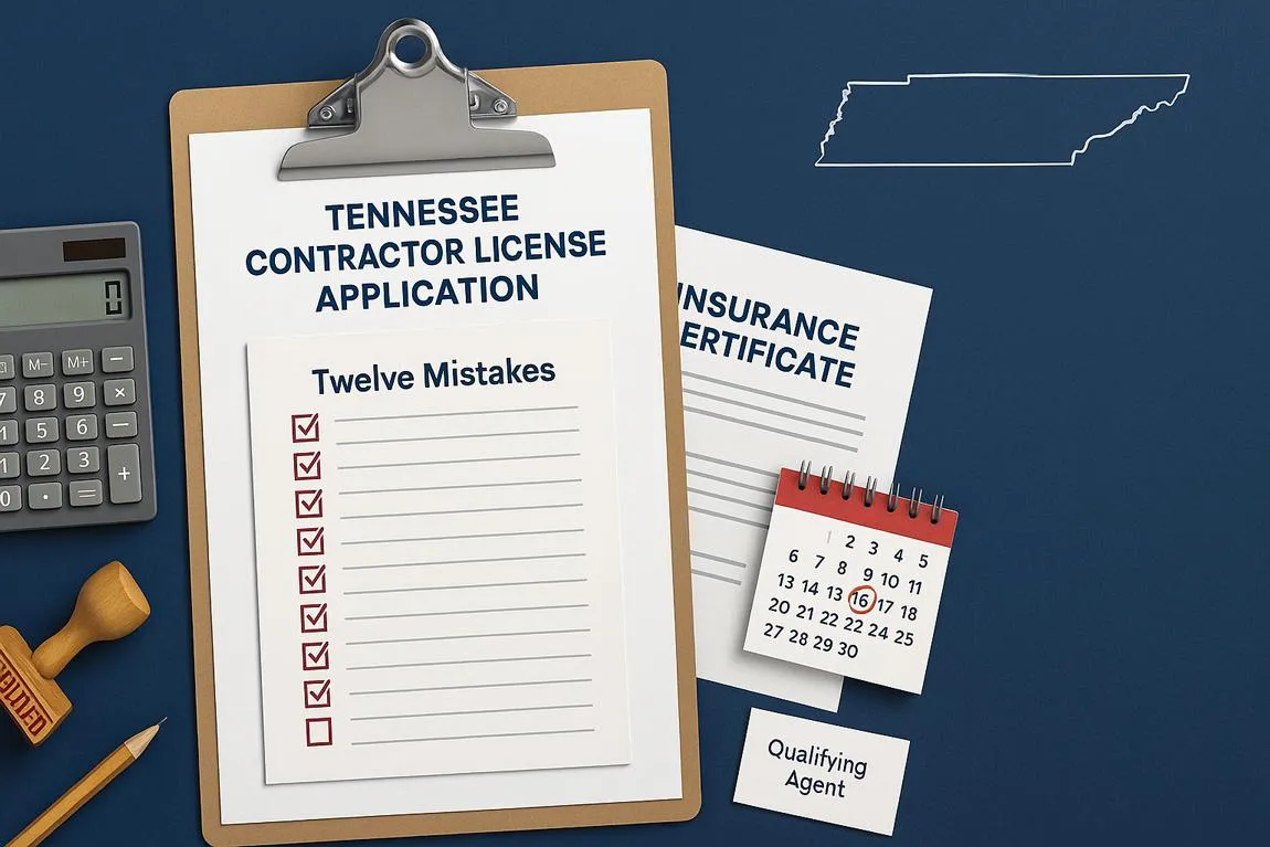 12 Mistakes That Delay Your Tennessee Contractor License