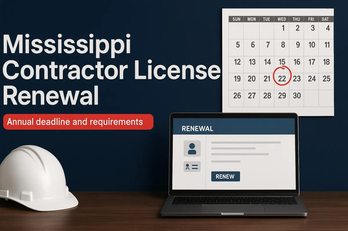 Mississippi Contractor License Renewal Guide: Deadlines, Fees, CE