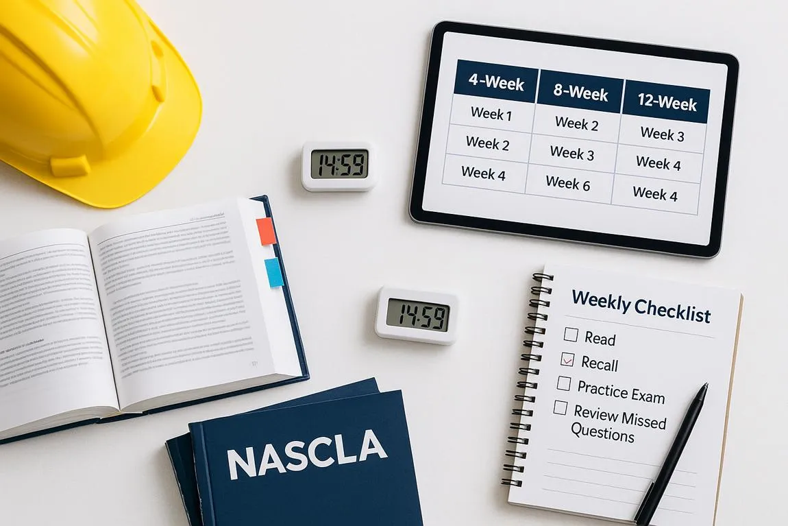 NASCLA Exam Study Plan: 4-Week, 8-Week, and 12-Week Options