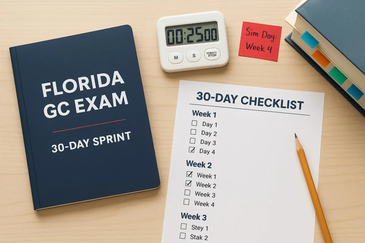 Florida GC Exam 30-Day Study Plan: Day-by-Day Schedule