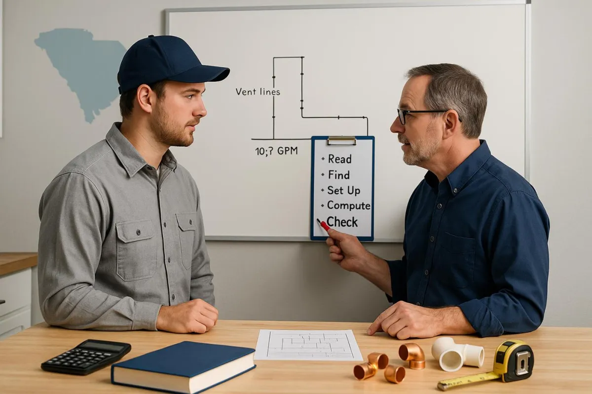 SC Journeyman Plumber Exam Prep: Problem-Solving Drills with a Tutor (South Carolina Guide)