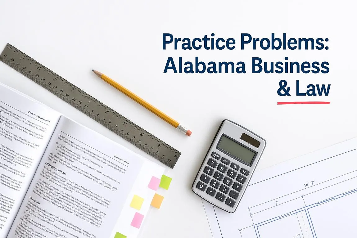 Practice Problems for Alabama Business and Law Exam | 1ExamPrep