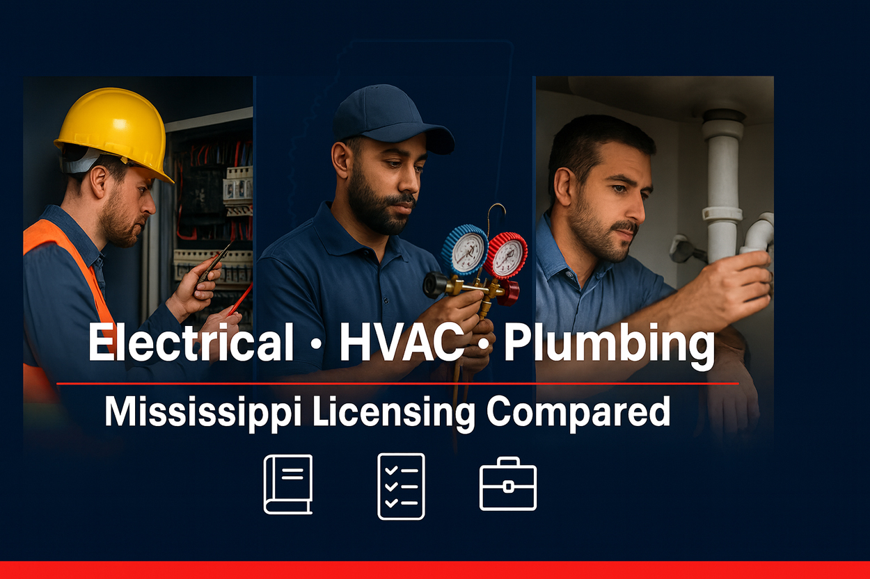 Mississippi Electrical, HVAC, and Plumbing Licensing Compared: Step-by-Step Guide