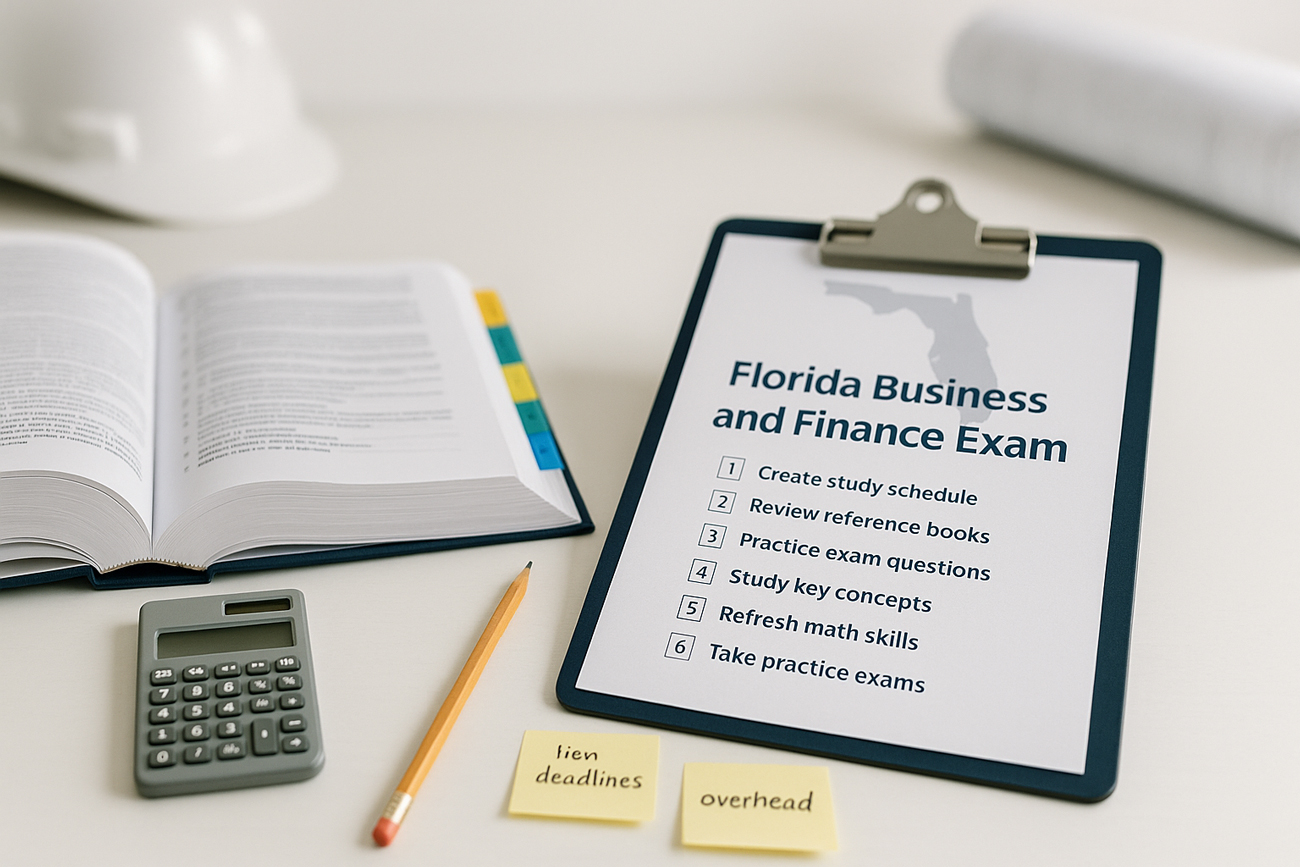 Florida Business & Finance Exam Tips for Florida Contractors