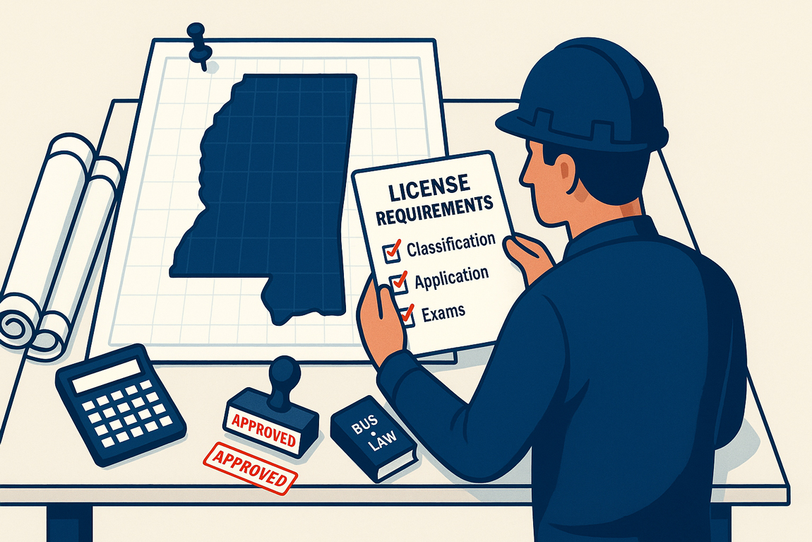Mississippi Contractor License Requirements: Classifications, Exams, and Application Steps