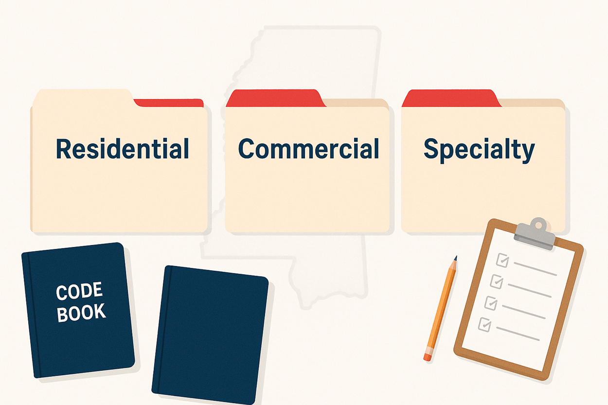 Mississippi Contractor Exams: Residential vs Commercial vs Specialty
