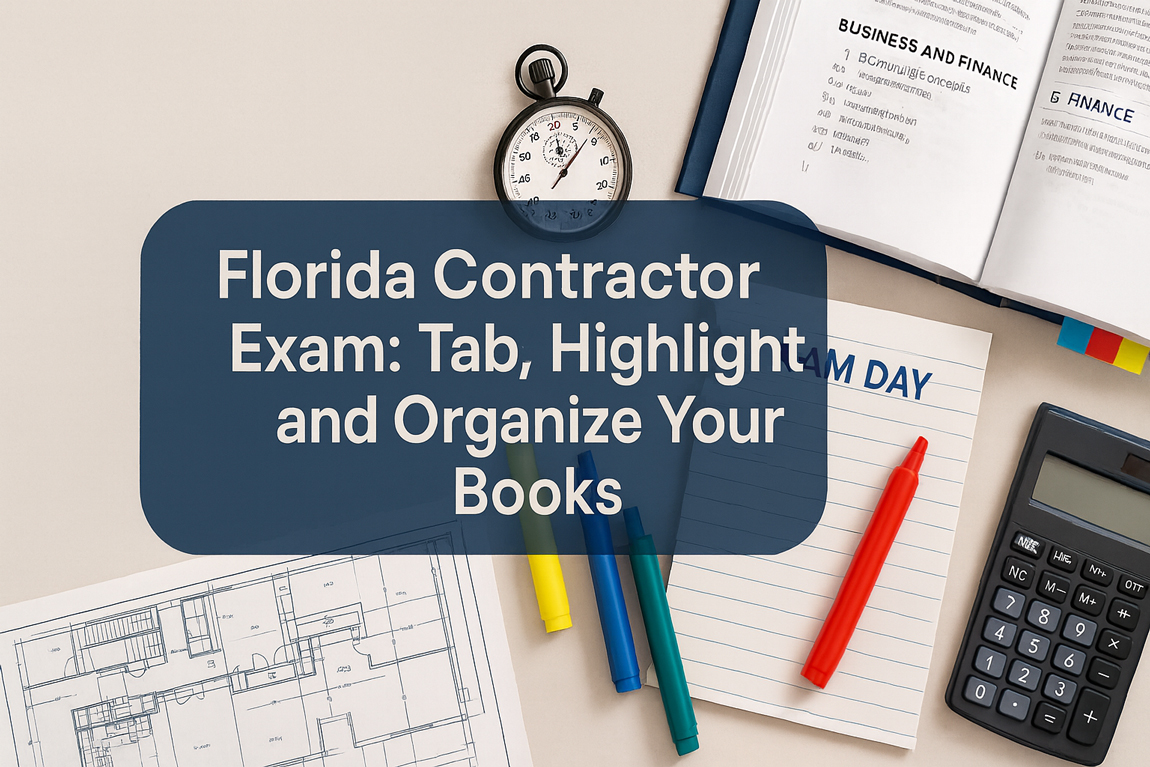 Florida Contractor Exam: Tab, Highlight and Organize Your Books