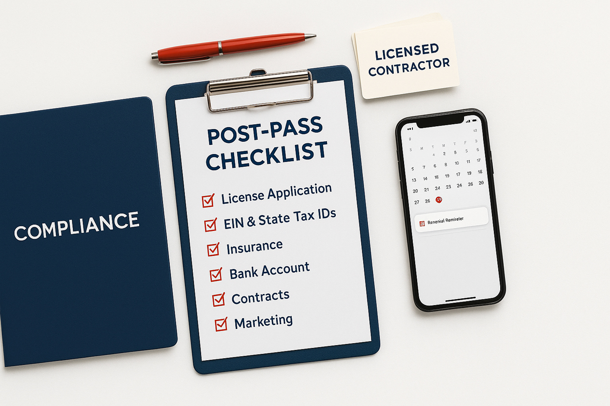 Mississippi Contractor Post-Pass Checklist: Insurance, Tax IDs, Launch