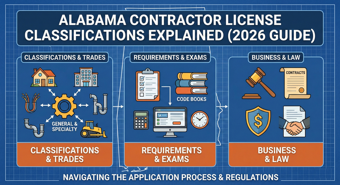 Alabama Contractor License Classifications Explained (2026 Guide) | Requirements, Exams, Business & Law