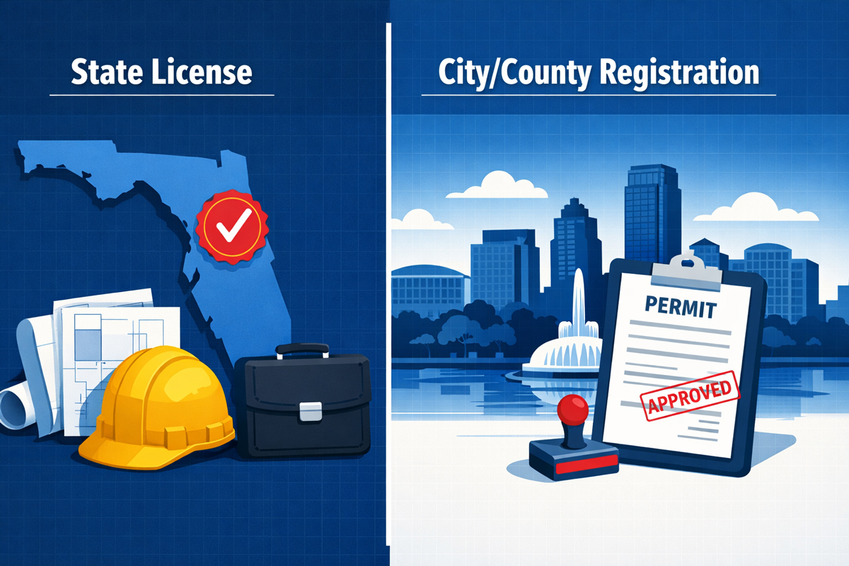 Orlando Contractor Licensing 2026: State License vs City/County