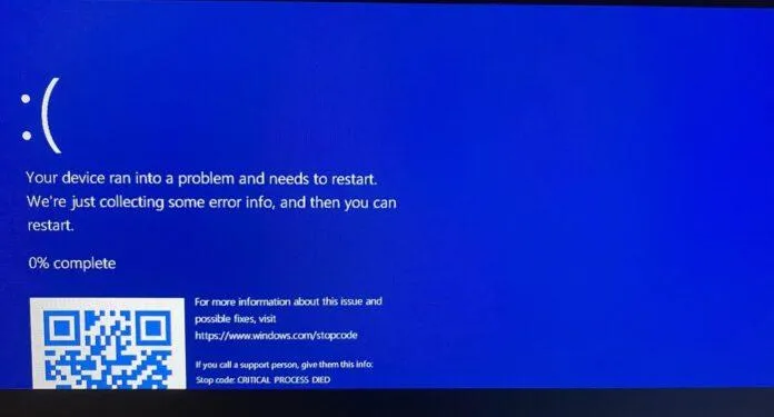 Blue Screen of Death KB5053598