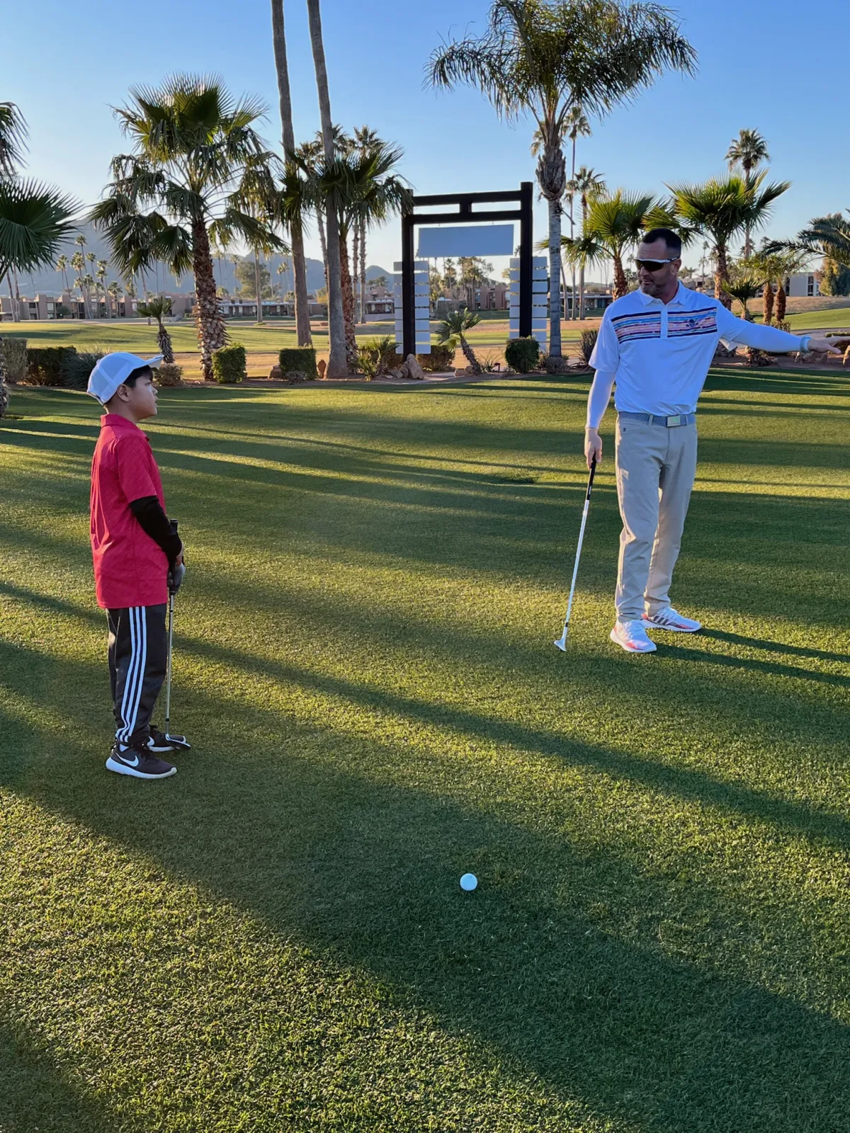 live lesson with junior golfer