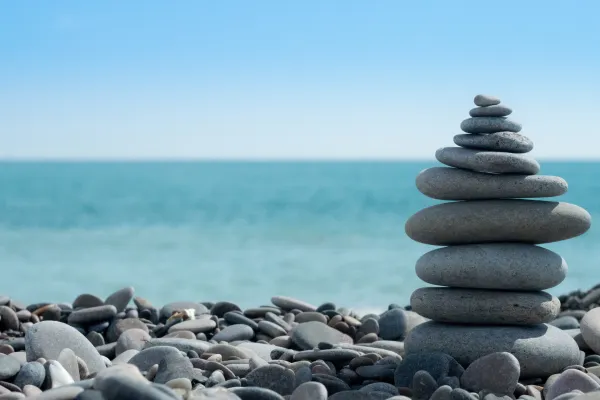 stones stacked in harmony on a beach
