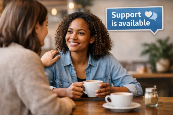 A comforting moment in a café