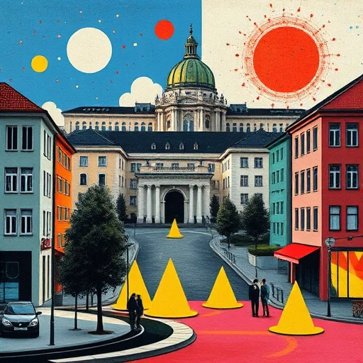 Színes pop-art stílusban megalkotott, vibráló borítókép a "Fűtési és klíma csereköltség Nyíregyházán" témájában, ahol élénk árnyalatokkal – piros, sárga, kék és zöld – ábrázolt modern fűtési vagy klímaegység stilizált sziluettje központi szerepet tölt be. A kép körül absztrakt geometriai minták, színes buborékok és szögletes formák szőnek át, szimbolizálva a költségek csökkenését és a megtakarítási potenciált, ahogy a színek a pirosból a zöldbe változnak. A háttérben stilizált nyíregyházi városkép látható, egyszerű és minimalista, élénk grafikai elemekkel, városi hangulatot és dinamizmust kölcsönözve a képnek. Színes pontok, hullámvonalak és villámrajzok hangsúlyozzák a modern technológia és okos megoldások használatát. A képet pop-art jellegű, fentartó színséma és formabiztos design jellemzi, mely figyelemfelkeltő és emlékezetes, kihívást jelentve a költségcsökkentés és energiahatékonyság témáiban, miközben könnyed és professzionális hangulatot sugároz.