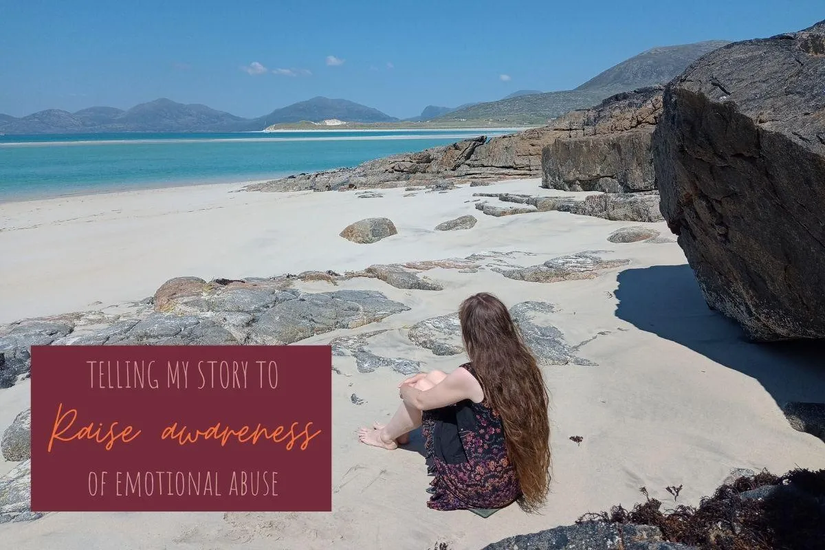 Me sitting on a Scottish beach in summer