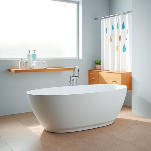 Alt Text: A vibrant and geometric abstract blog cover image featuring an assortment of intricately patterned ceramic bathroom wall tiles. Each tile displays unique designs such as florals, stripes, and geometric forms, with shimmering glazes enhancing their appeal. Quirky details, like tiny abstract plants sprouting from some tiles and whimsical water droplets dancing across the surfaces, add playfulness. The mosaic-like arrangement of tiles is set against a soft gradient background transitioning from calming aqua to warm beige, promoting a soothing bath retreat atmosphere. The sharp angles and bold geometric forms are complemented by a color palette of turquoise, sunny yellow, and earthy terracotta, conveying cleanliness and refreshing aesthetics while celebrating the artistry of ceramic bathroom tiles.