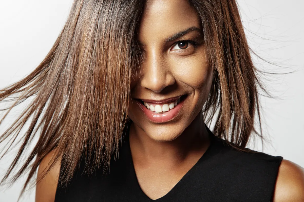 woman with keratin treatment