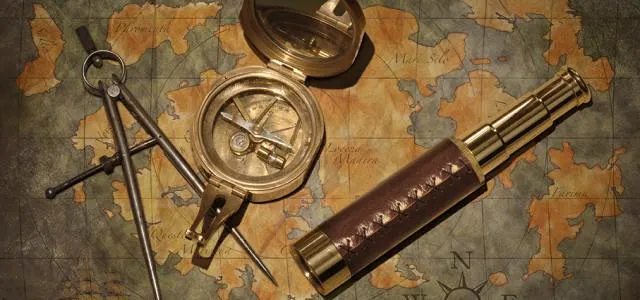 Nautical map and charting instruments