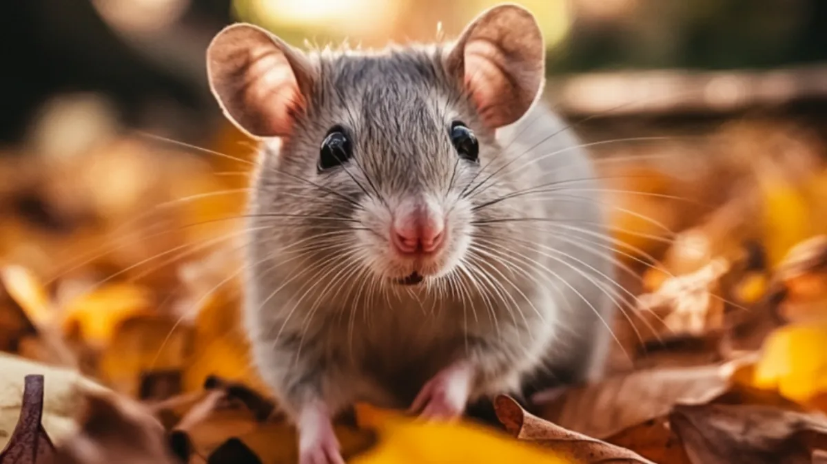 An Image of a Rodent in Fall season